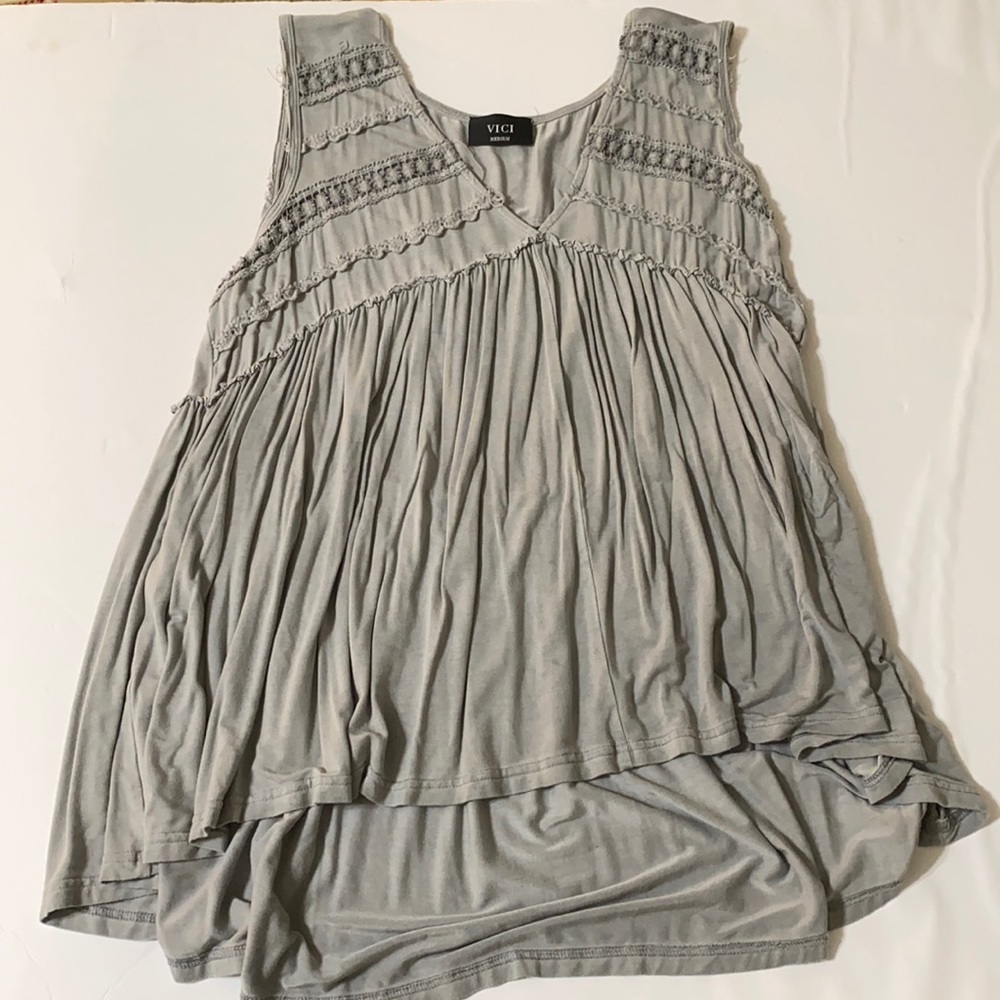Vici Dolls Boho Gray Tank Top - Medium